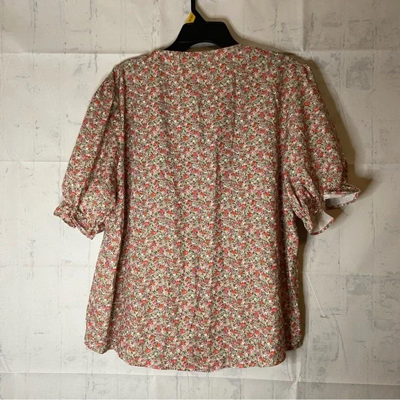 DAZY Short Sleeve Blouse with Vintage Floral Print Size XL - Picture 7 of 7